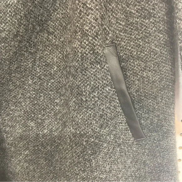 Adrienne Vittadini Charcoal XS Wool Blend Knit Cardigan 1 button & Pockets - Picture 4 of 8